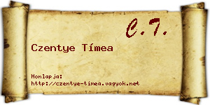 Czentye Tímea névjegykártya